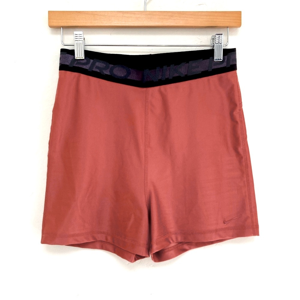 Nike Pro Women's Running Shorts Copper/Rose Gold Metallic Sz M